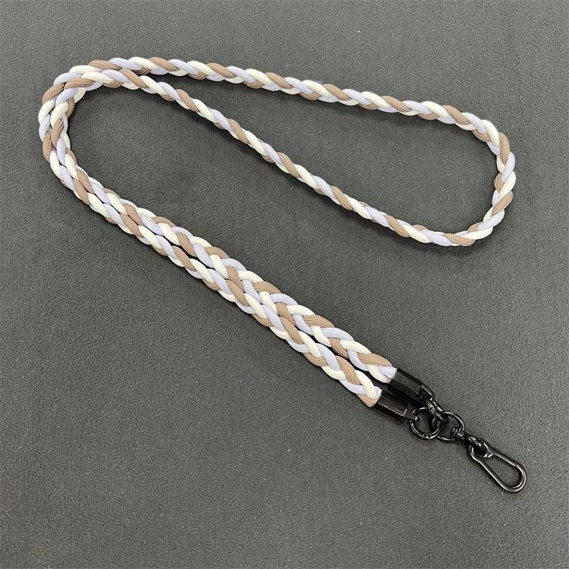 Плетенный шнурок (5мм) 120см – Camel / Purple / White. Фото 3 из 3