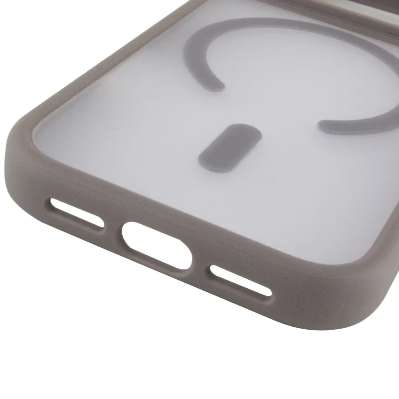 TPU+PC чехол Metal Buttons with Magnetic Fit для Apple iPhone 17 Pro Max (6.9") – Серый / Grey. Фото 5 из 5