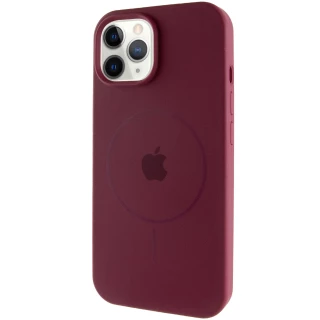 Чехол Silicone Armor Max with MagSafe для Apple iPhone 12 Pro Max (6.7") — Бордовый / Plum