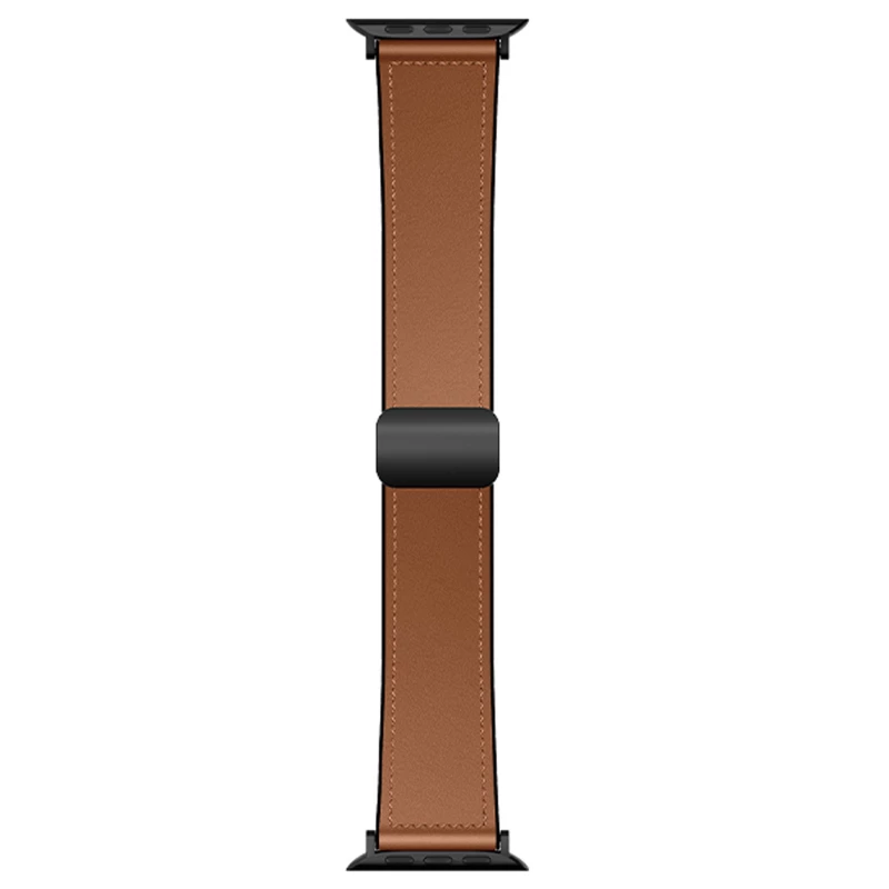 Ремінець Hoco WA34 Basic magnetic buckle silicone leather strap для Apple watch 38/40/41/42mm – Brown. Фото 1 з 3