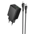 СЗУ Hoco N71 Nuevo PD30W+QC3.0 (1USB-A/1C) + кабель Type-C to Lightning – Black. Фото 1 из 5