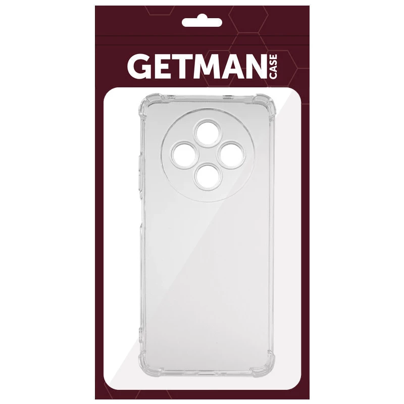 Ультратонкий силіконовий чохол GETMAN з критими бортами та камерою для Oppo Reno 12 F 4G/5G – Безбарвний (прозорий). Фото 6 з 7