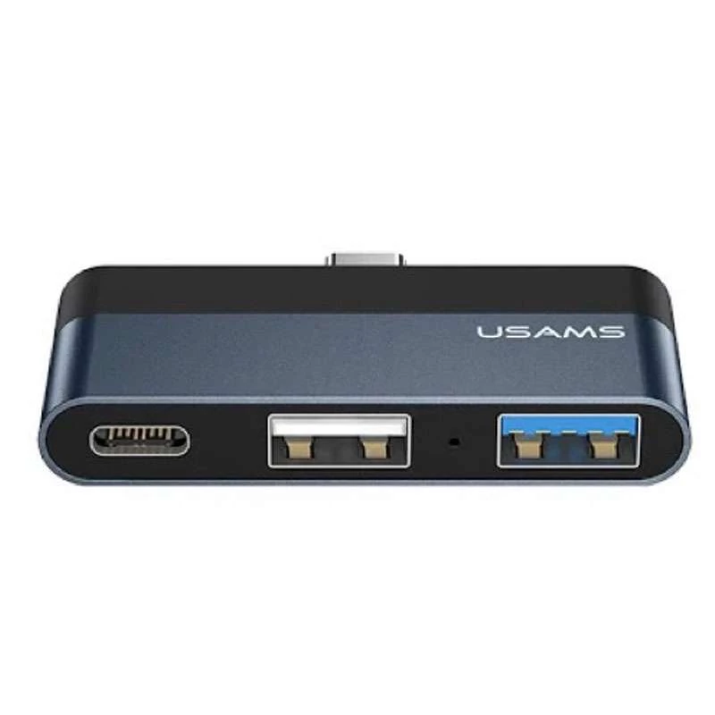 

Перехідник HUB Usams US-SJ490 Type-C Mini Hub (2USB port + Type-C) (Темно-сірий)