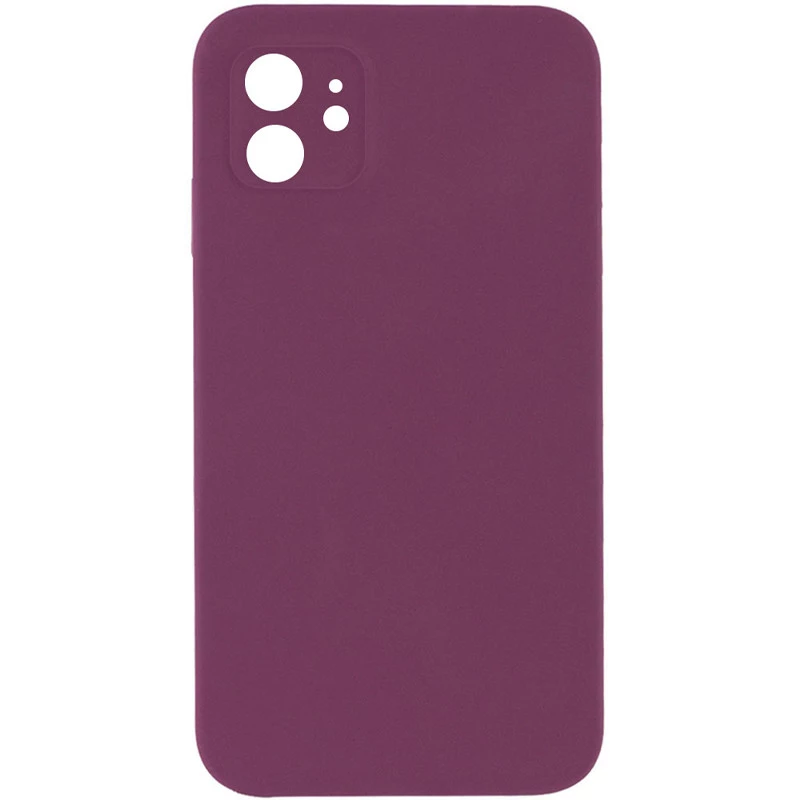 Чехол Silicone Case Square L с защитой камеры для Apple iPhone 11 (6.1") – Бордовый / Maroon. Фото 1 из 3