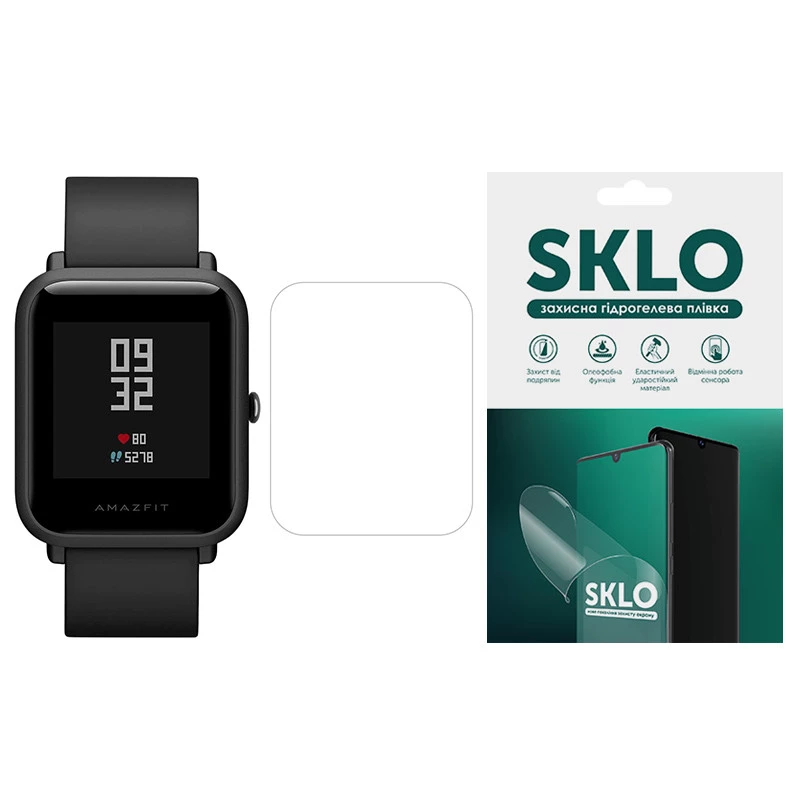 

Защитная гидрогелевая пленка SKLO (экран) 4шт. для Amazfit Bip U Pro / Bip U (Прозрачный), Прозорий