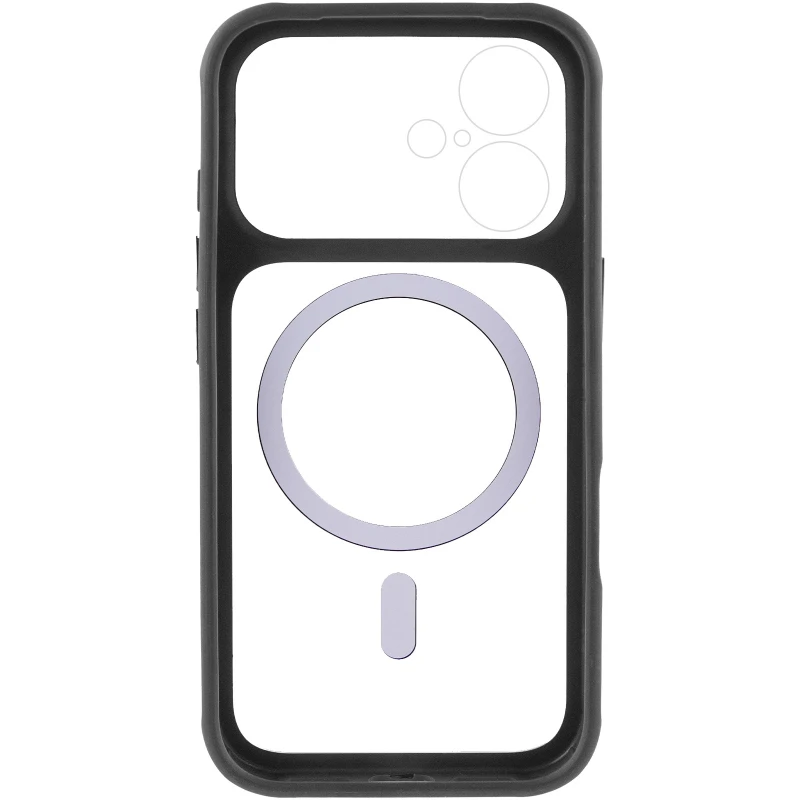 Чохол TPU GETMAN Moon Clear with MagSafe для Apple iPhone 16 – Black. Фото 6 з 8