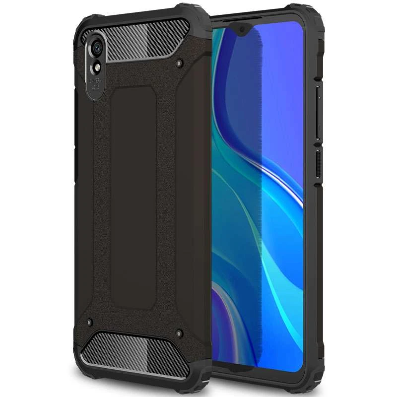 

Противоударный чехол с усиленными углами Immortal для Xiaomi Redmi 9A (Черный), Чорний