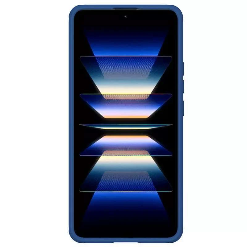 Карбоновая накладка Nillkin со шторкой для камеры для Xiaomi Redmi K60 / K60 Pro – Синий / Blue. Фото 2 из 6