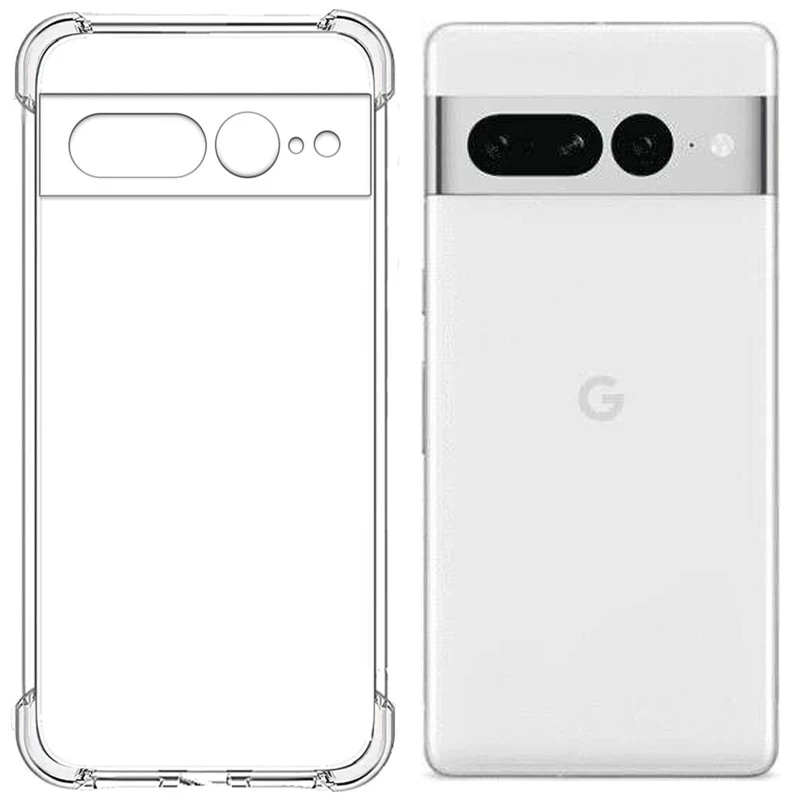Ультратонкий силіконовий чохол GETMAN з критими бортами та камерою для Google Pixel 7 Pro – Безбарвний (прозорий). Фото 1 з 3