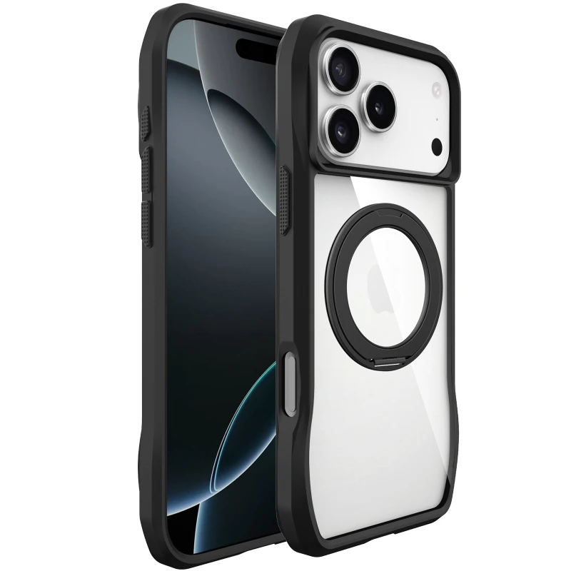 TPU+PC чехол Space Octagon MagSafe with aluminium ring для Apple iPhone 17 Pro Max (6.9") – Black. Фото 2 из 8
