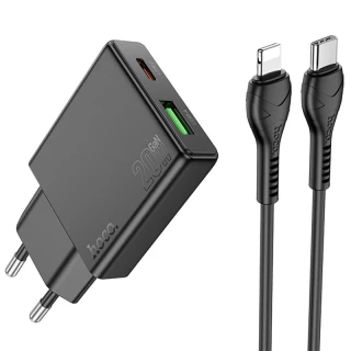СЗУ Hoco N38 Delgado PD20W+QC3.0 + Type-C to Lightning фото 1 СЗУ Hoco N38 Delgado PD20W+QC3.0 + Type-C to Lightning фото 1 из 1