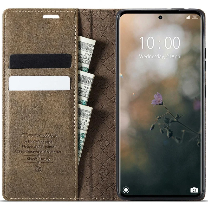 Шкіряний чохол-книжка CaseMe Velvet Matte для Xiaomi Redmi Note 15 Pro 5G – Coffee. Фото 3 з 5