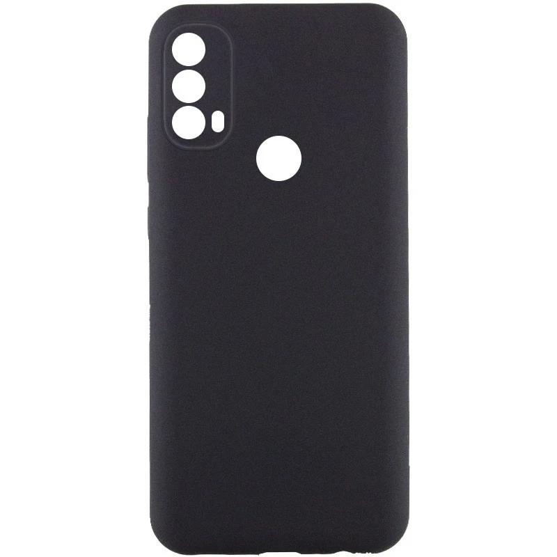 Чехол Silicone Case Lakshmi Premium з закритою камерою на Motorola Moto E40 – Черный / Black. Фото 1 из 3