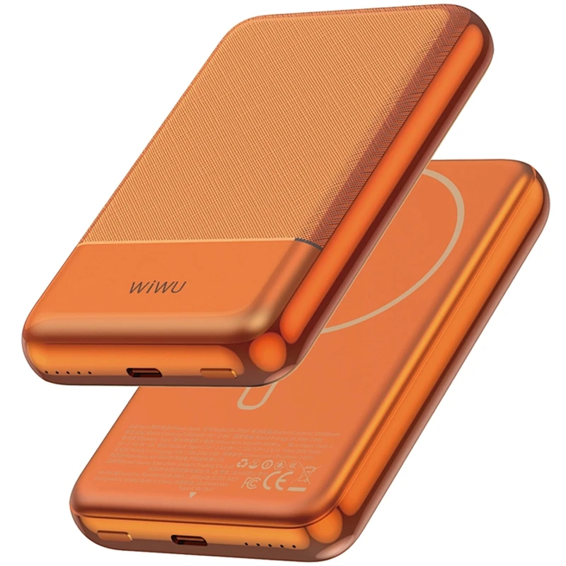 Портативное ЗУ Power Bank WIWU P089 Seraph PD20W с БЗУ 10000 mAh – Orange. Фото 2 из 4