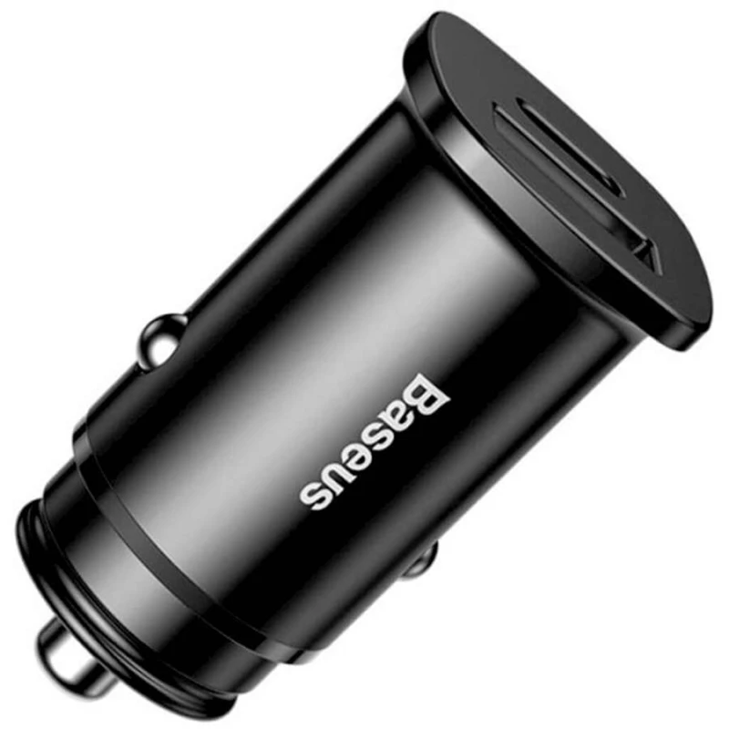 АЗП Baseus Square Metal PD 3.0 QC 4.0+ 30W USB + Type-C – Чорний. Фото 3 з 5