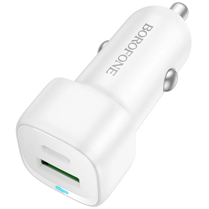 АЗП Borofone BZ34B Cloud PD20W+QC3.0 total 38W (1USB-A/1C) – White. Фото 3 з 4