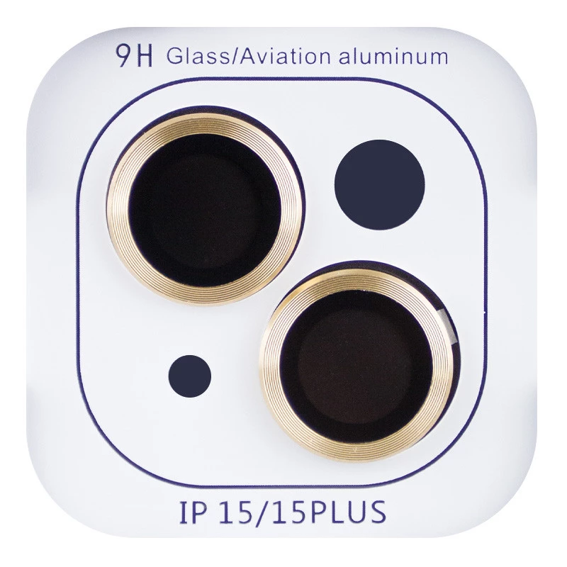 Металеве захисне скло на камеру на Apple iPhone 15 Plus (6.7") – Золотий / Gold. Фото 2 з 9