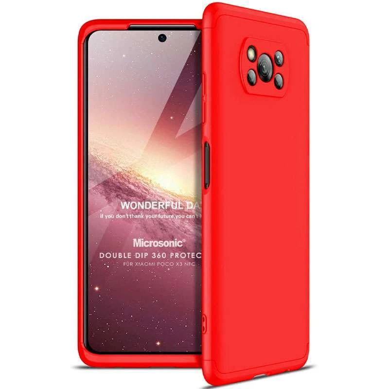 

Чехол с защитой 360 градусов GKK для Xiaomi Poco X3 NFC / Poco X3 Pro (Красный), Червоний