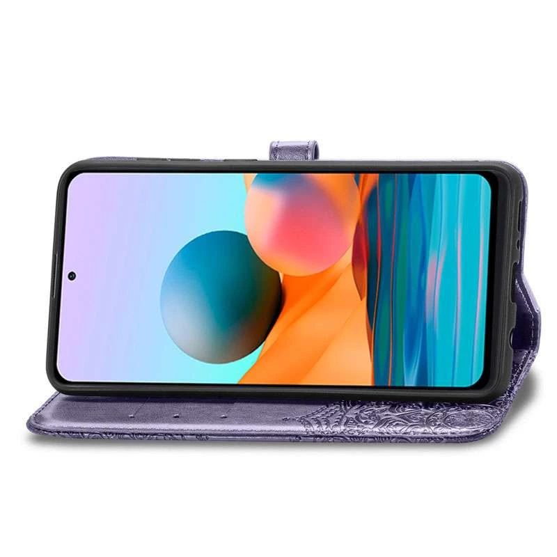 Шкіряний чохол-книжка Art Case з візитницею для Xiaomi Redmi Note 10 Pro – Фіолетовий. Фото 2 з 5