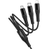 Дата кабель Hoco X123 Victory 3in1 Type-C to Lightning/Type-C/MicroUSB 3A (1m) – Black. Фото 4 з 6