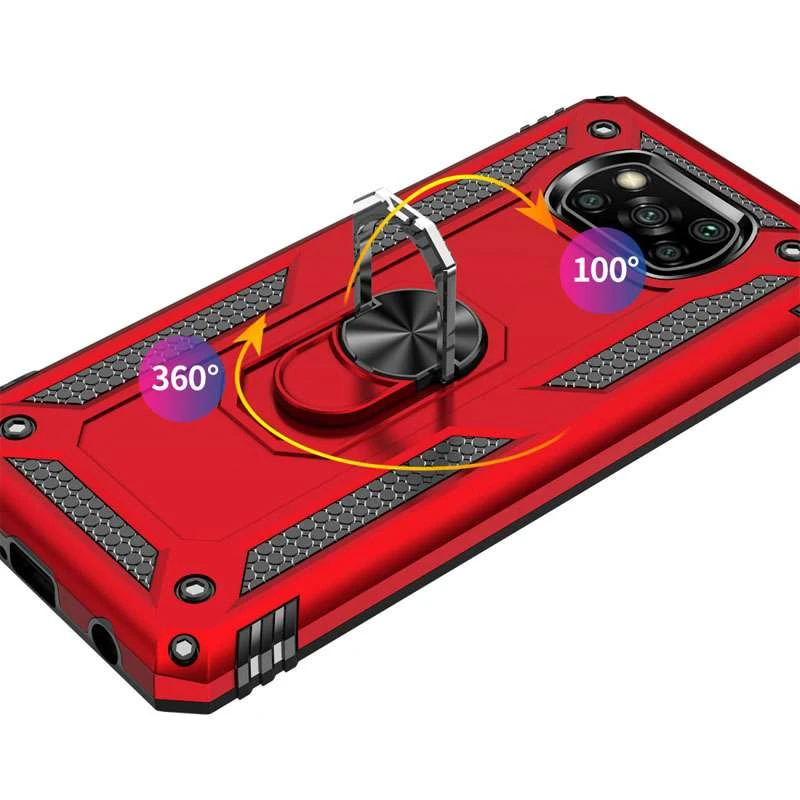 Протиударний чохол Serge Ring з кільцем на Xiaomi Poco X3 NFC / Poco X3 Pro – Червоний. Фото 5 з 7