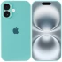 Чехол Silicone Case с защитой камеры для Apple iPhone 16 – Бирюзовый / Marine Green. Фото 4 из 8