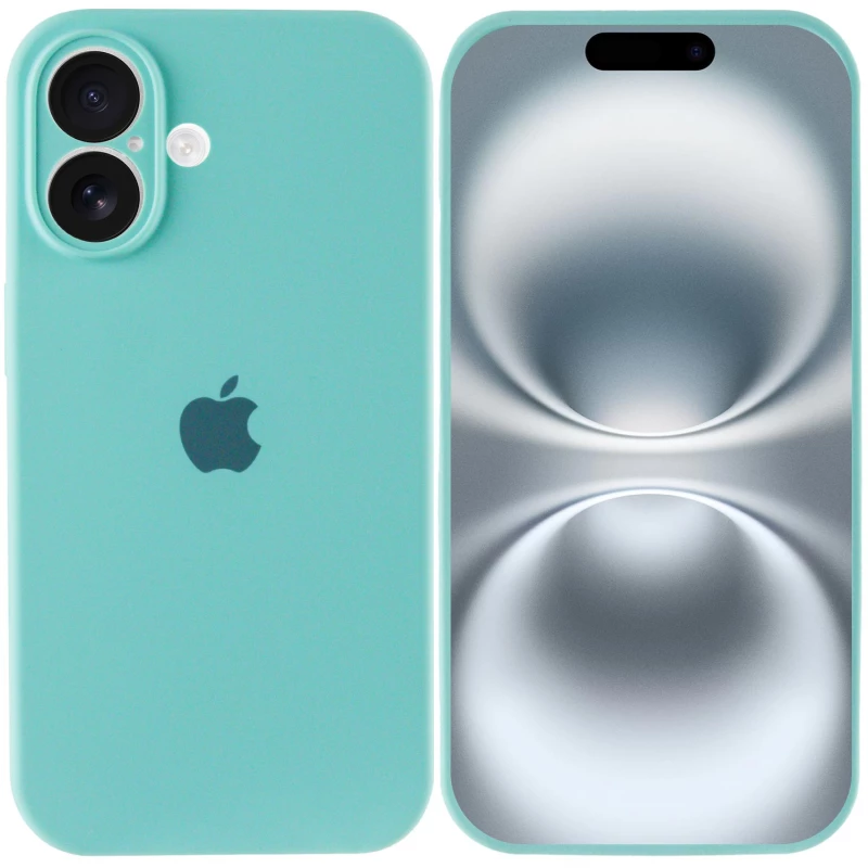 Чохол Silicone Case з захистом камери на Apple iPhone 16 Plus – Бірюзовий / Marine Green. Фото 4 з 8