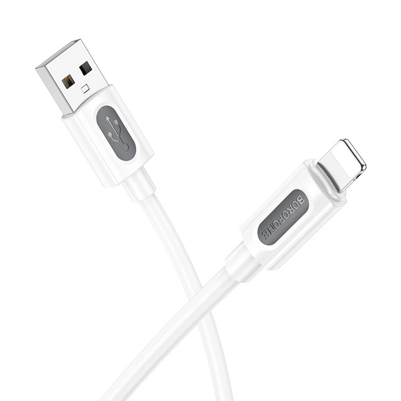 Дата кабель Borofone BX114 Structure USB to Lightning 2.4A (1m) – White. Фото 2 з 5