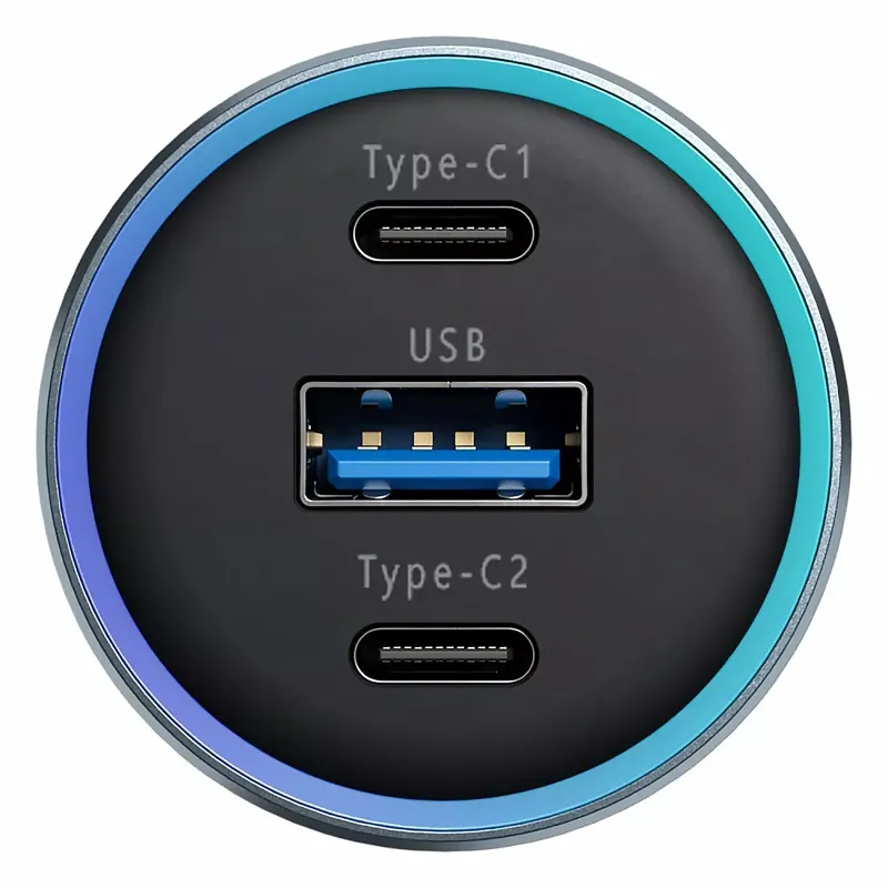 АЗП Proove Super Charge 130W PD100W+QC3.0 (1USB-A/2C) – Metal gray. Фото 3 з 5