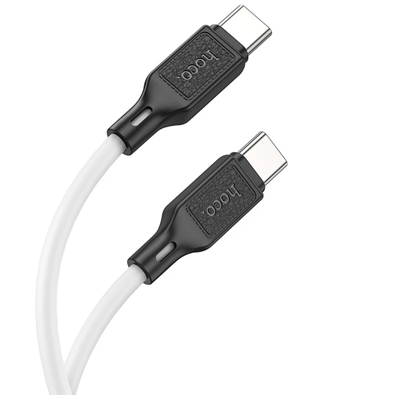 Дата кабель Hoco X90 Cool silicone Type-C to Type-C 60W (1m) – White. Фото 2 з 5