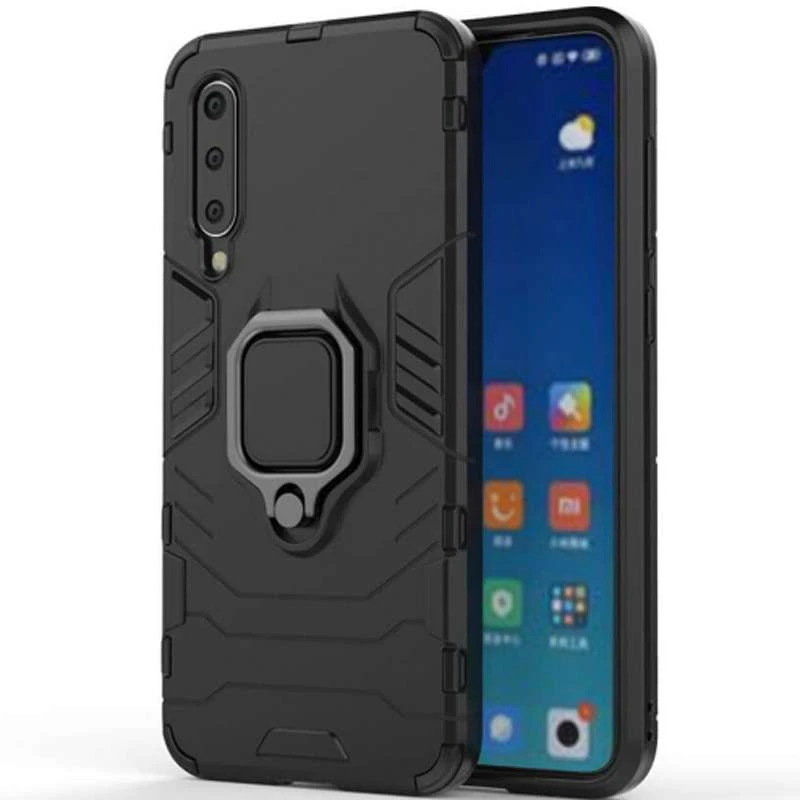 

Противоударный чехол Transformer с кольцом для Xiaomi Mi 9 SE (Черный / Soul Black), Чорний / soul black