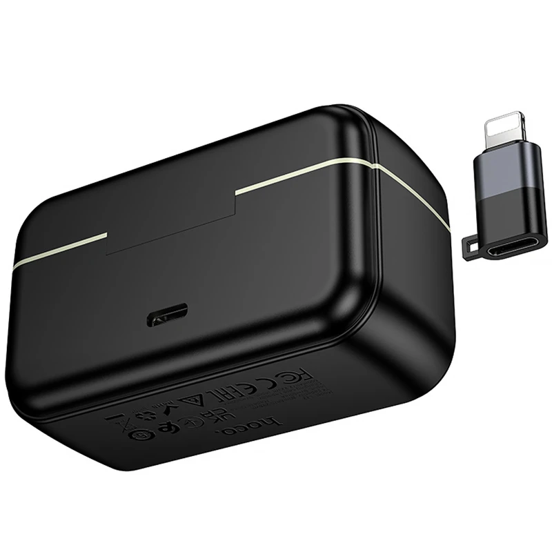 Петличний бездротовий мікрофон Hoco L22 Bright 2in1 (Lightning/Type-C) – Black. Фото 5 з 6