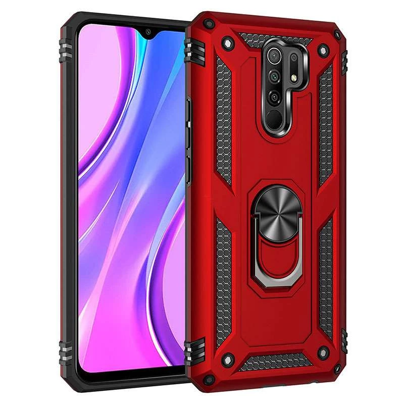 

Протиударний чохол Serge Ring з кільцем на Xiaomi Redmi 9 (Червоний)