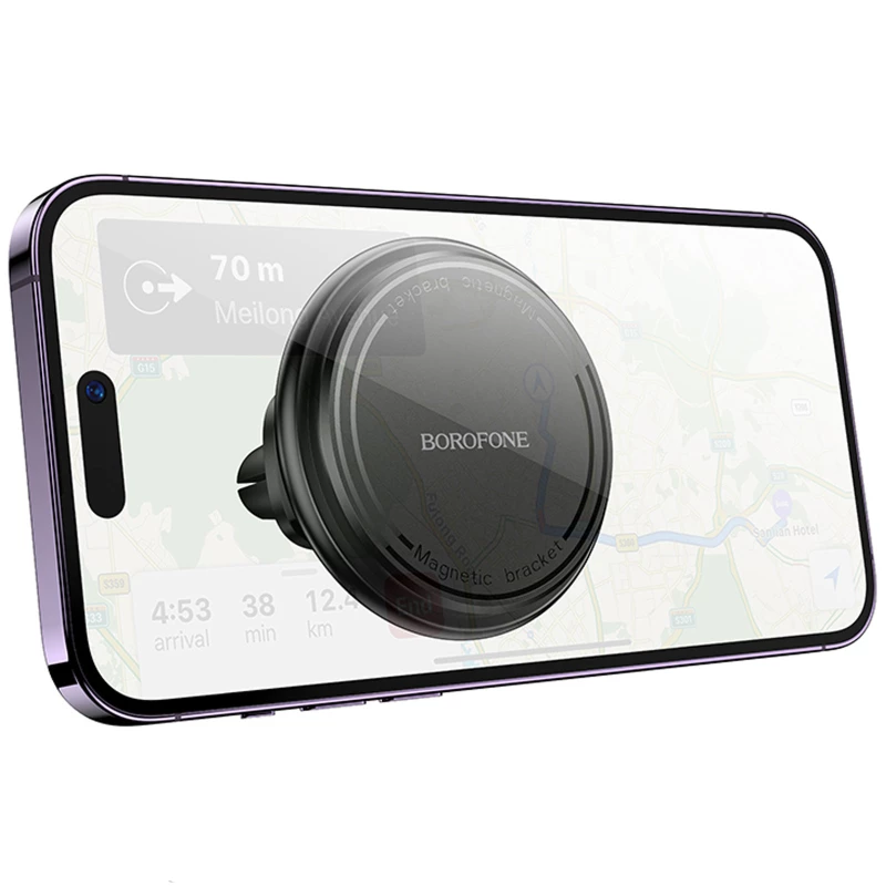 Автотримач Borofone BH135 Parker ring magnetic (air outlet) – Black. Фото 3 з 7