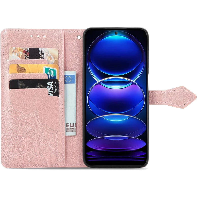 Шкіряний чохол-книжка Art Case з візитницею для Xiaomi Redmi A3 – Рожевий. Фото 3 з 4