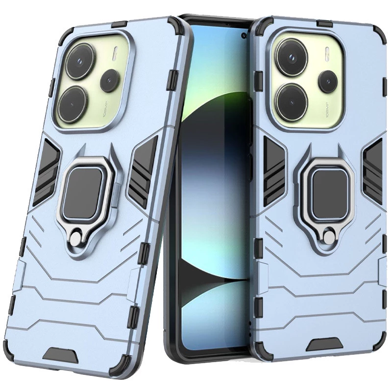 Протиударний чохол Transformer з кільцем на Xiaomi Redmi Note 14 5G – Сірий / Metal slate. Фото 5 з 5