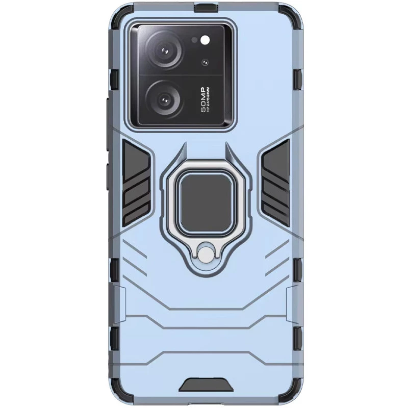 Протиударний чохол Transformer з кільцем на Xiaomi Redmi 13C – Сірий / Metal slate. Фото 2 з 3