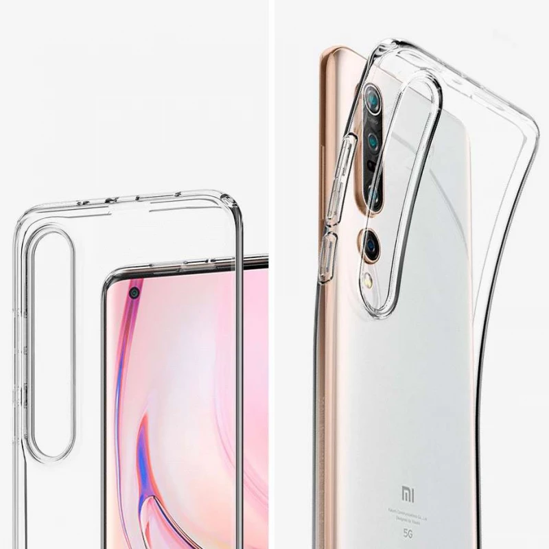 Ультратонкий силиконовый чехол 1 мм для Xiaomi Mi 10 / Mi 10 Pro – Бесцветный (прозрачный). Фото 3 из 3