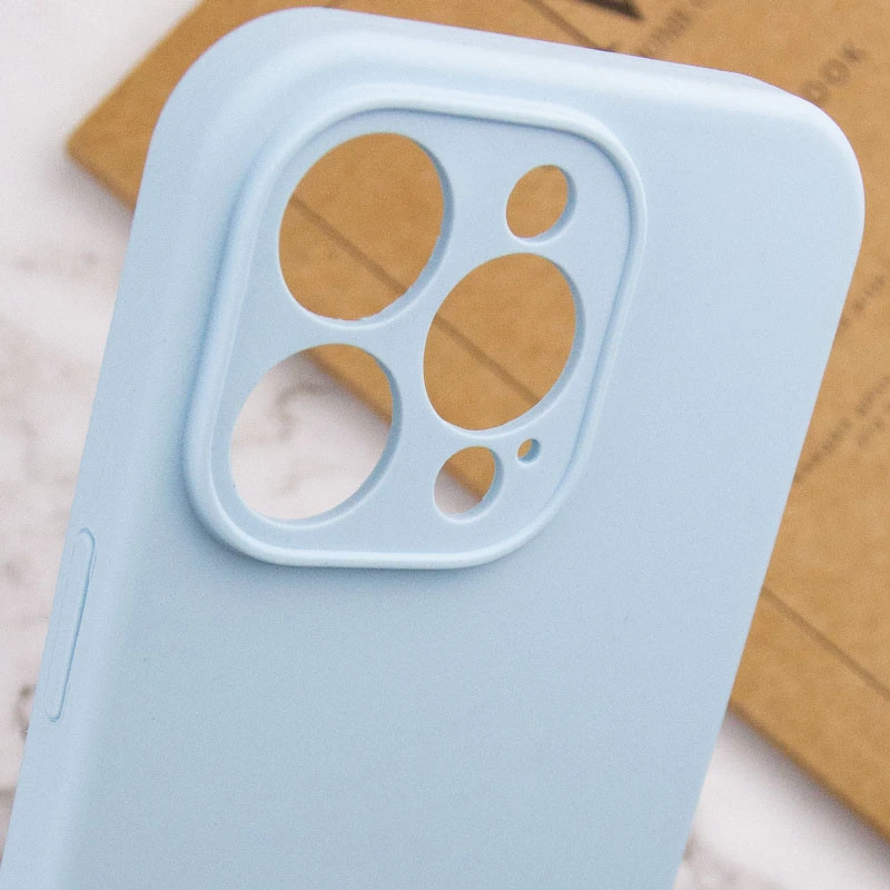 Чехол с защитой камеры Silicone Case для Apple iPhone 15 Pro Max (6.7") – Голубой / Sweet Blue. Фото 6 из 6
