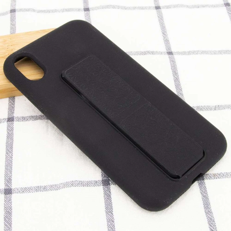 Чохол Silicone Case з тримачем на Apple iPhone XS Max (6.5") – Чорний / Black. Фото 5 з 5