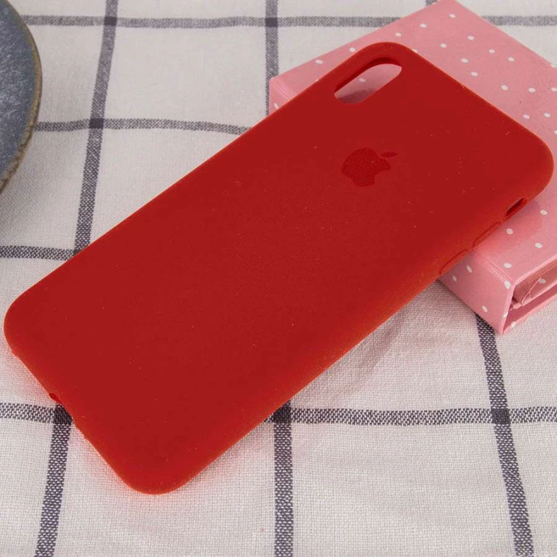 Чохол Silicone Case з закритим низом на Apple iPhone XR (6.1") – Червоний / Dark Red. Фото 2 з 3