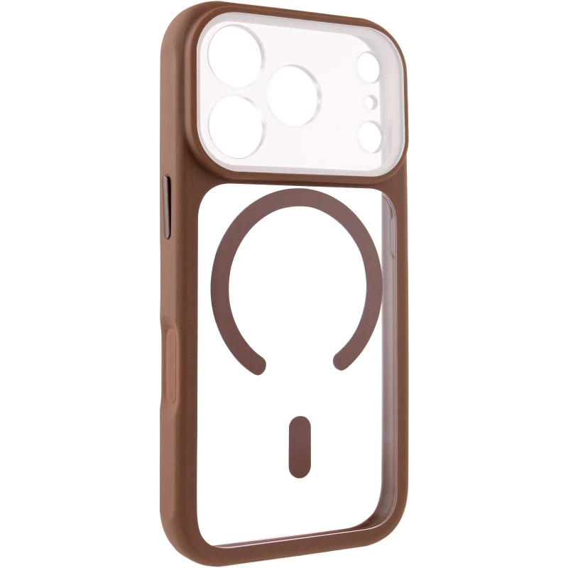 Чохол TPU GETMAN Moon Clear with MagSafe для Apple iPhone 17 Pro (6.3") – Brown. Фото 2 з 6