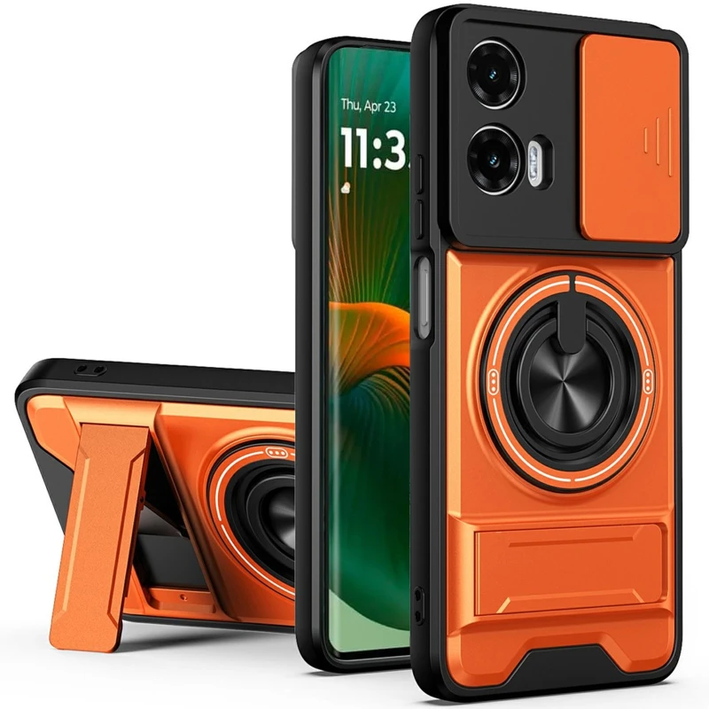 Ударостійкий чохол Camshield StandRing case для Motorola Edge 50 Fusion – Orange. Фото 1 з 2