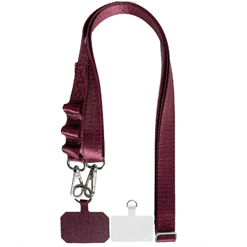 Шнурок широкий с двумя креплениями (2см) 140см – Maroon. Фото 1 из 2