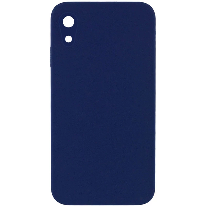 Чехол Silicone Case Square L с защитой камеры для Apple iPhone XR (6.1") – Темно-синий / Midnight blue. Фото 1 из 3