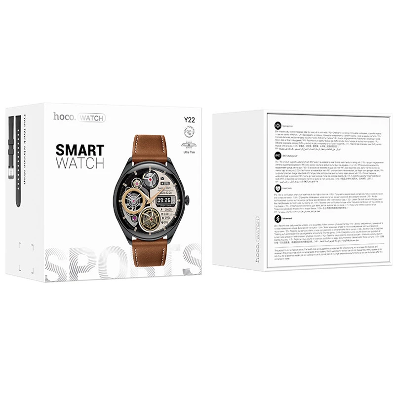 Смарт-годинник Hoco Smart Watch Y22 Amoled Smart sports watch (call version) – Black. Фото 2 з 6