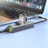 Перехідник HUB Hoco HB34 Easy link Type-C Gigabit network adapter (Type-C to USB3.0*3+RJ45) – Metal gray. Фото 7 з 8