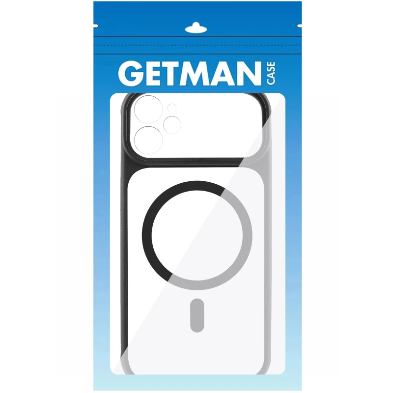 Чохол TPU GETMAN Moon Clear with MagSafe для Apple iPhone 12 Pro Max (6.7") – Black. Фото 3 з 7