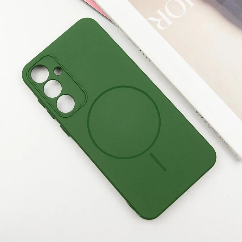 Чохол Silicone Cover Lakshmi Full Camera (AA) with Magnetic Fit для Samsung Galaxy S25 Edge – Зелений / Dark green. Фото 3 з 7