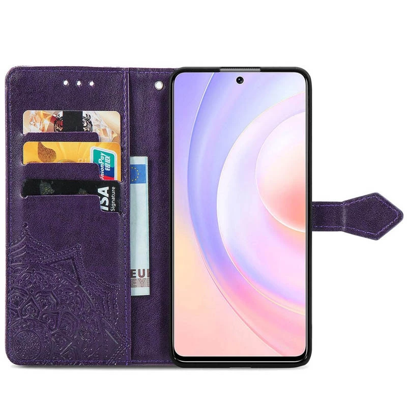 Шкіряний чохол-книжка Art Case з візитницею для Samsung Galaxy M53 5G – Фіолетовий. Фото 5 з 6